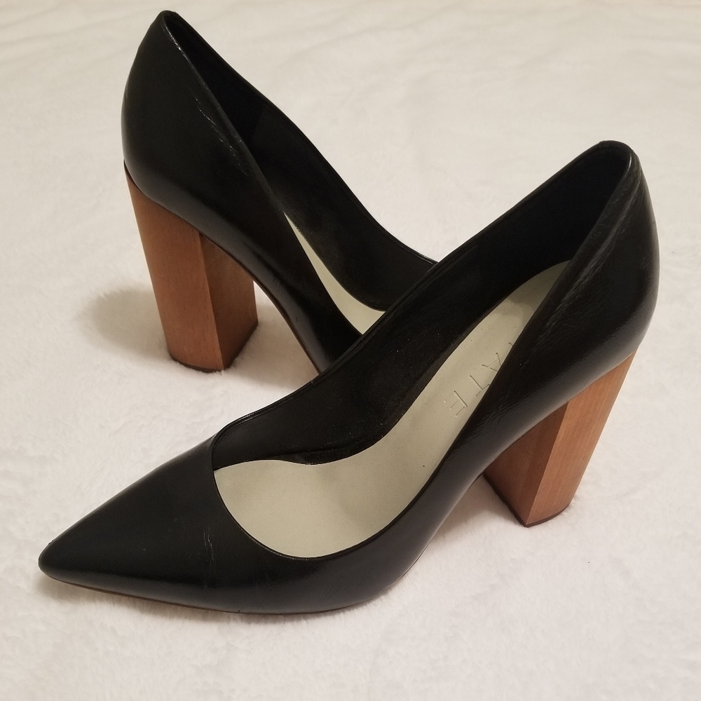 1. State Valencia Leather Block Heel Pumps